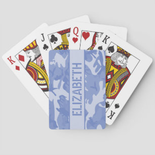 Blue Camo Personalised Playing Cards