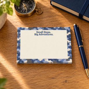 Blue Camo Small Steps Big Adventures Post-it Notes