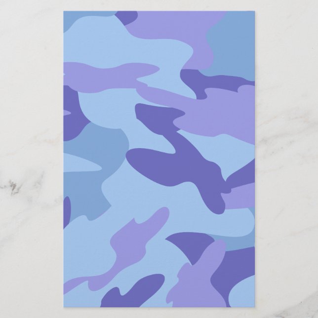 Blue Camo Stationery / Craft Paper (Front)