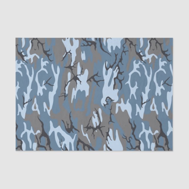 Blue Camo Tissue Paper (Front)