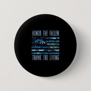 Blue Camo Us Flag Honour The Fallen Thank Living M 6 Cm Round Badge