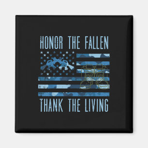 Blue Camo Us Flag Honour The Fallen Thank Living M Magnet