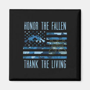 Blue Camo US Flag Honour The Fallen Thank Living M Magnet