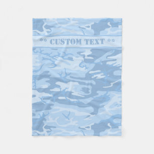 Blue Camo w/ Custom Text Fleece Blanket