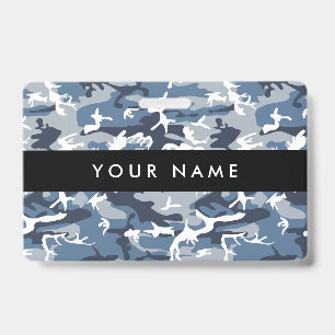 Blue Camo, Winter Camo, Snow Camouflage, Military ID Badge