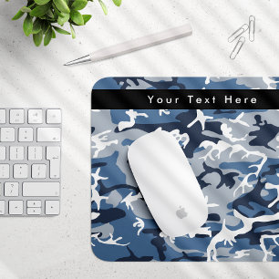 Blue Camo, Winter Camo, Snow Camouflage, Military Mouse Pad