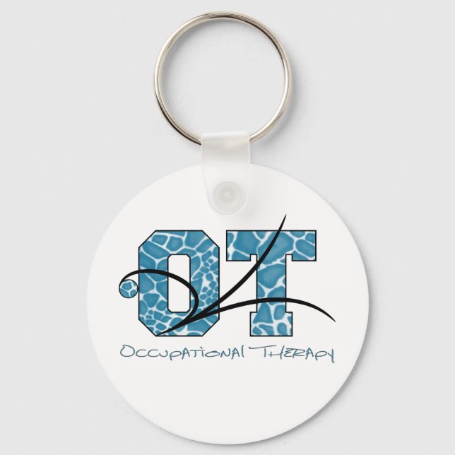 Blue Camo with scroll Key Ring (Front)