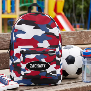 Blue Camouflage Back to School for Boys Printed Backpack