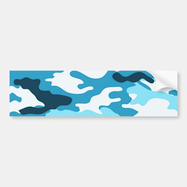 Blue camouflage bumper sticker (Front)