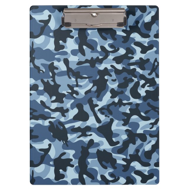 Blue Camouflage  Clipboard (Front)