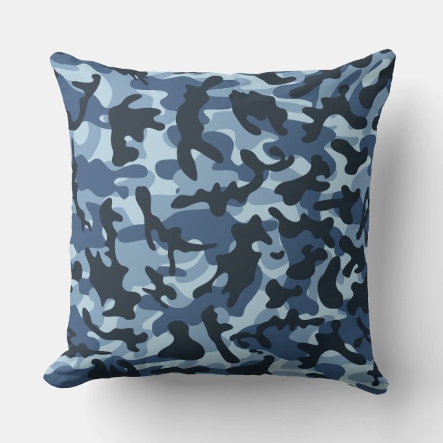 Blue Camouflage  Cushion (Front)