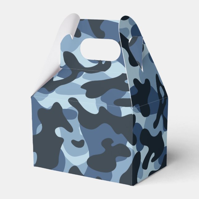 Blue Camouflage   Favour Box (Front Side)