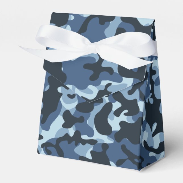 Blue Camouflage   Favour Box (Front Side)