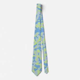 Blue Camouflage in Yellow and Light Blue Tie