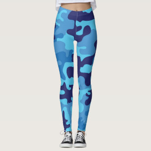 Blue Camouflage Leggings