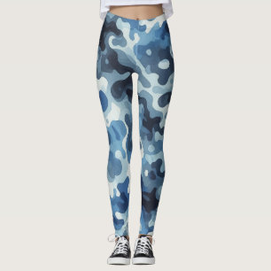 Blue Camouflage Leggings