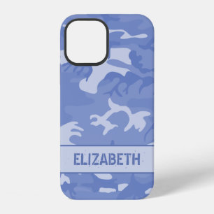 Blue Camouflage Monogram iPhone 12 Case