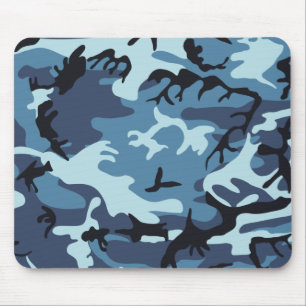 Blue Camouflage Mouse Pad
