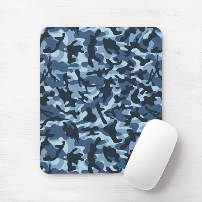 Blue Camouflage  Mouse Pad (With Mouse)