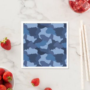 Blue Camouflage Napkin