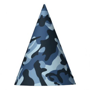 Blue Camouflage Party Hat