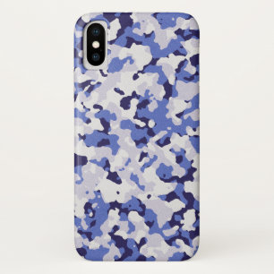 Blue camouflage pattern iPhone x case