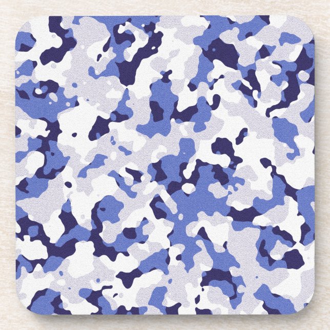 Blue camouflage pattern coaster (Front)