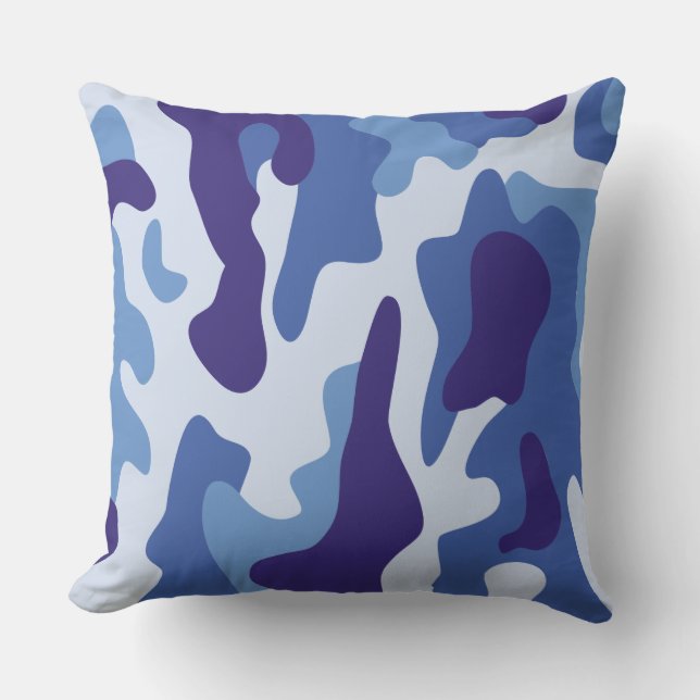 Blue camouflage pattern cushion (Front)