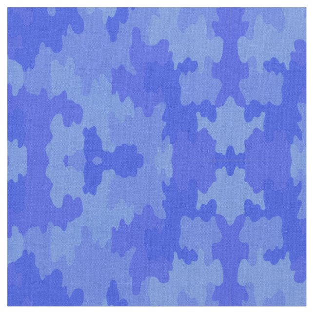 Blue Camouflage Pattern Fabric (Close Up)