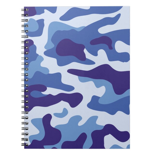Blue camouflage pattern notebook (Front)
