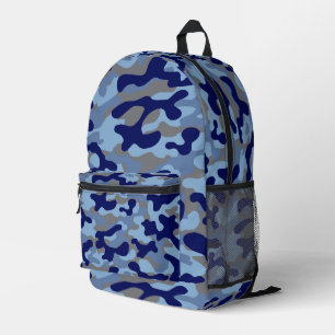 Blue Camouflage Printed Backpack