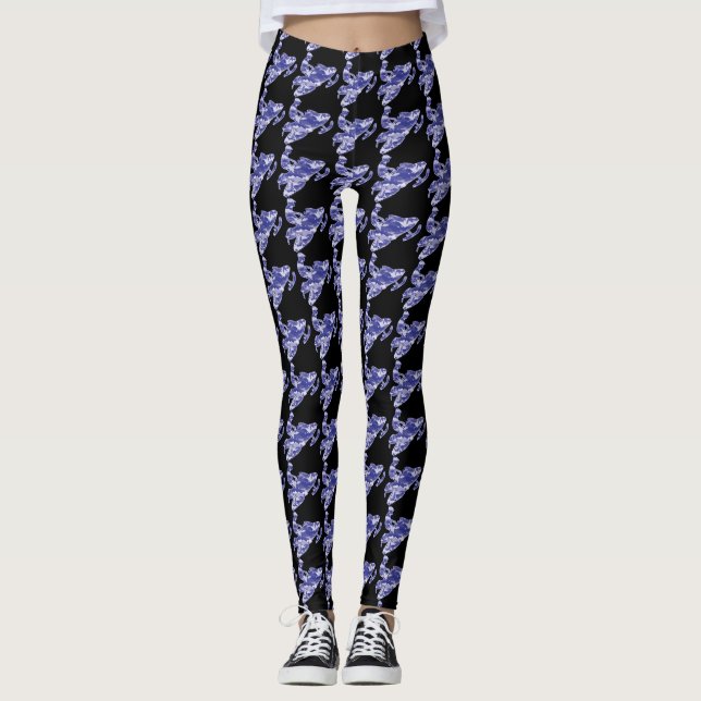 Blue Camouflage Snowmobiler Leggings (Front)