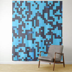 Blue Camouflage Tapestry