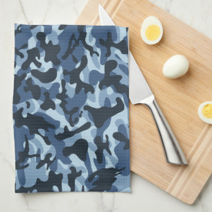 Blue Camouflage Tea Towel