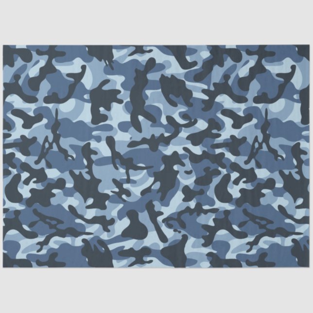 Blue Camouflage Tissue Paper (Front)