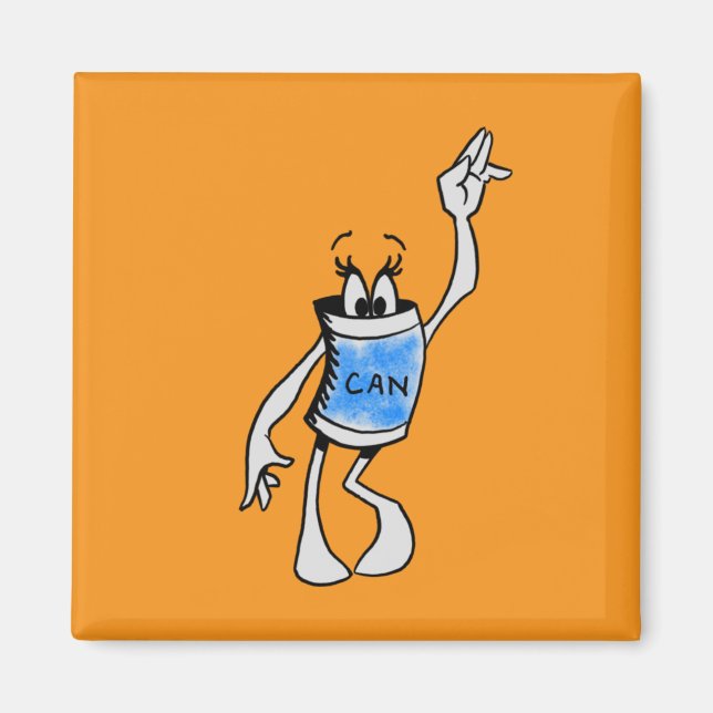 Blue Can Creature Square Magnet (Front)