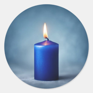 Blue Candle  Classic Round Sticker