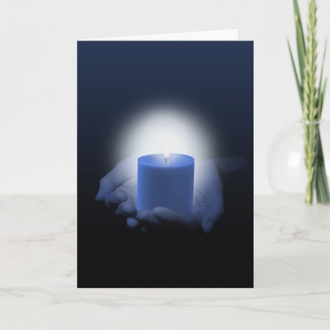 Blue Candle Magic Get Well Card (Front)