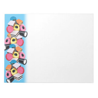 Blue candy border allsorts notepad