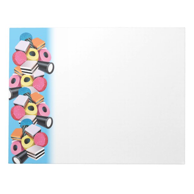 Blue candy border allsorts notepad (Front)