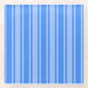 Blue candy stripes glass coaster