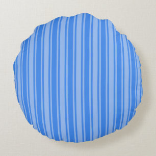 Blue candy stripes round cushion