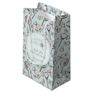Blue Candy Theme 1st Birthday Small Gift Bag