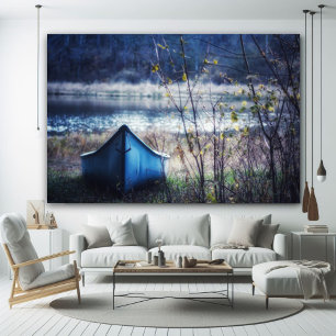 Blue Canoe Autumn In New York Photography Poster
