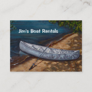 Blue Canoe Painting, Boat Rental Business Business Card