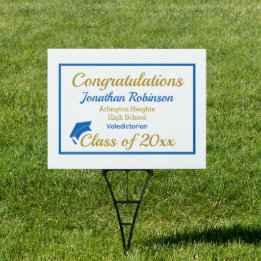 Blue Cap Honours Graduation Yard Sign