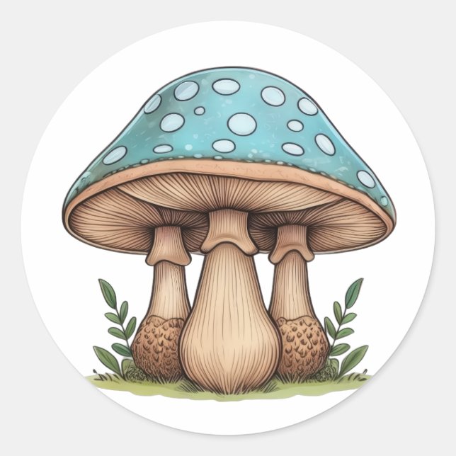 Blue Cap Trio Classic Round Sticker (Front)