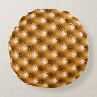 Blue Capitone Textile: Retro Background Round Cushion