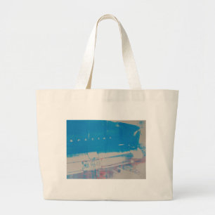 Blue car large tote bag