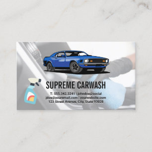 Blue Car Logo   Auto Detailing Interior Business Card